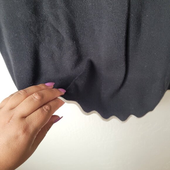 Roz & Ali Scalloped Edge Black Blouse - Picture 2 of 6